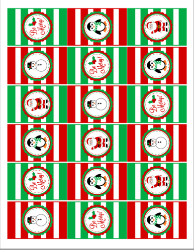 Christmas Hershey's Mini Candy Bar Favor Labels - Hershey Stickers Christmas (386x500), Png Download