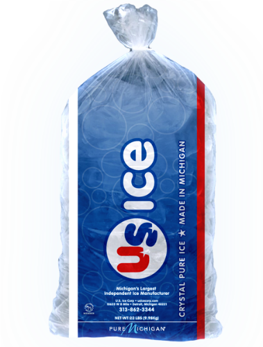 Bagged Ice - Us Ice (379x500), Png Download