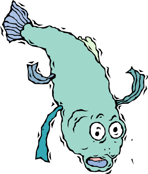 Vector Illustration Of Fish Jumps Out Of The Water (595x700), Png Download