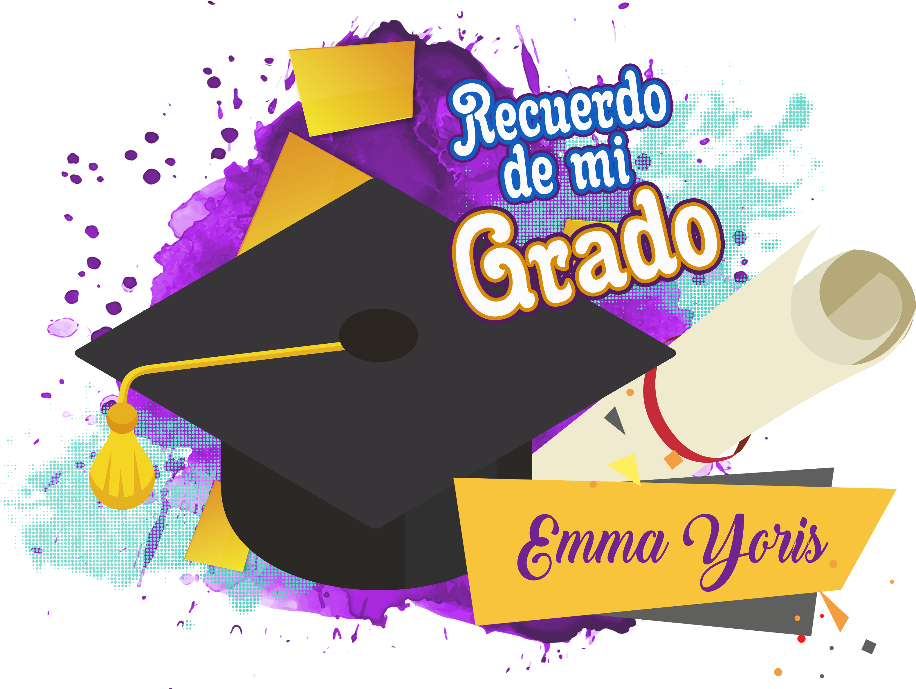 Highschool Graduation Diploma, Digital Graduación, - Graduation Ceremony (3307x2480), Png Download