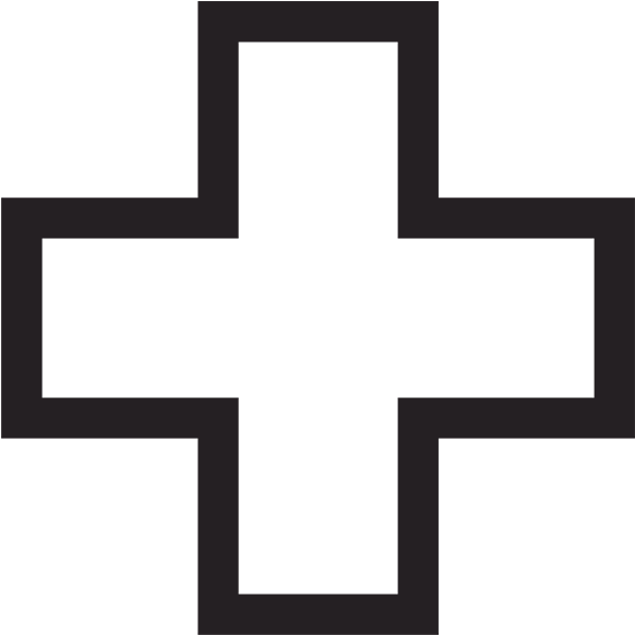 28 Collection Of Red Cross Clipart Black And White - Hospital Symbol Black And White (600x600), Png Download