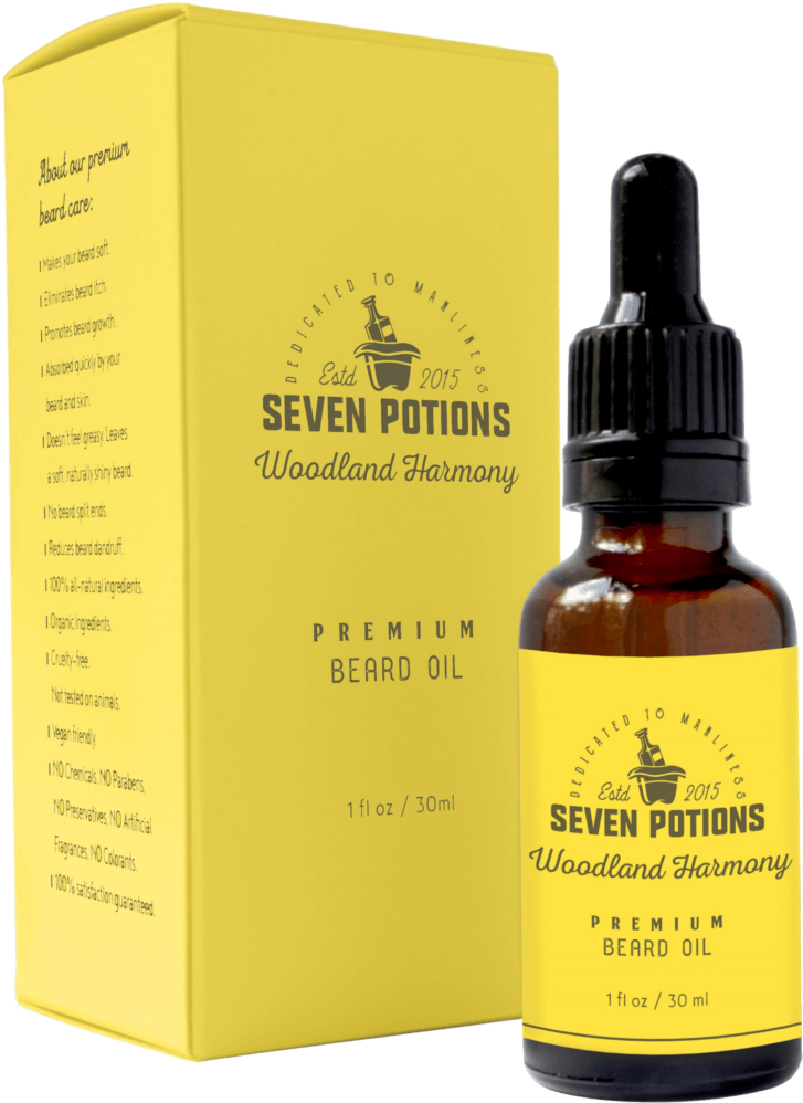 Seven Potions Beard Oil Woodland Harmony To Grow A - Seven Potions-beard Oil & Leave-in Conditioner (1024x1024), Png Download