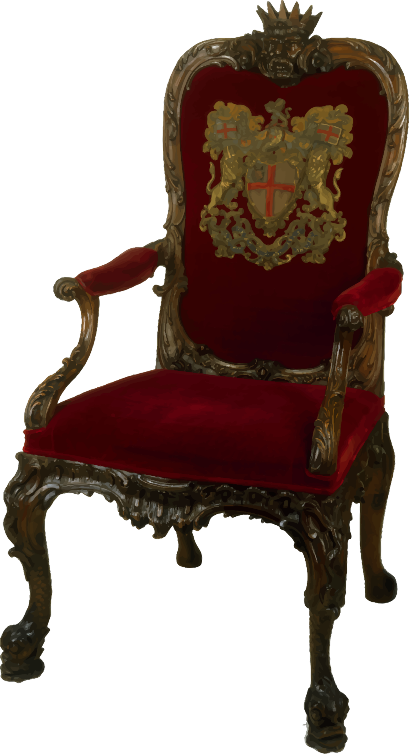 Big Image - Ornate Chair (1302x2400), Png Download