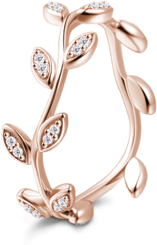 Rose Gold Vine Rings Laurel Wreath Ring Single Eternity (750x750), Png Download
