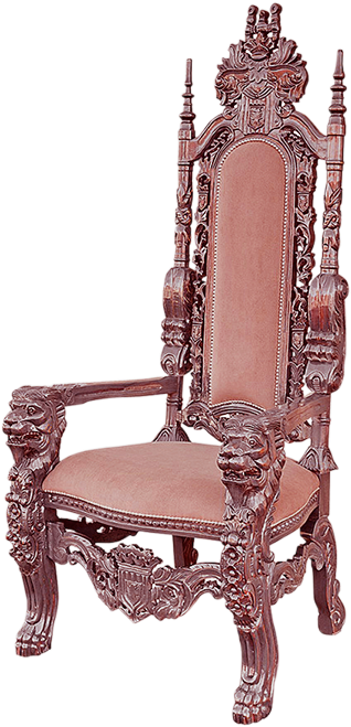 Hand-carved Throne Chair - Chair (330x666), Png Download
