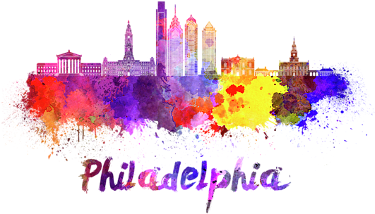 Click And Drag To Re-position The Image, If Desired - Watercolor City Splash Skyline Wall Art Canvas Print (600x393), Png Download