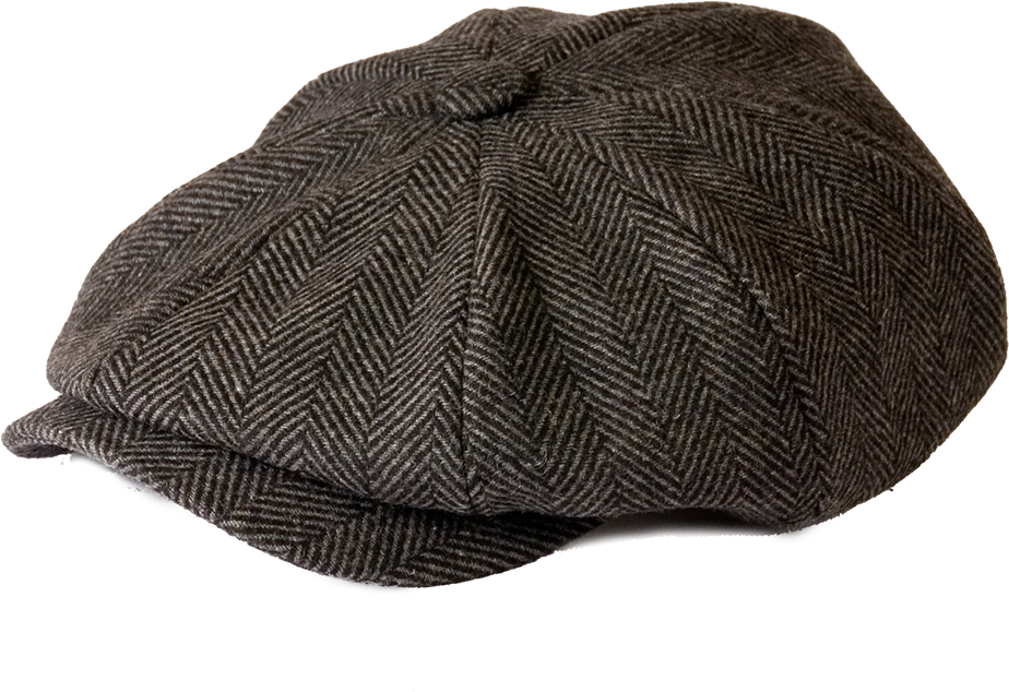 'shelby' Newsboy Grey Herringbone Cloth Cap By Gamble (1000x1000), Png Download
