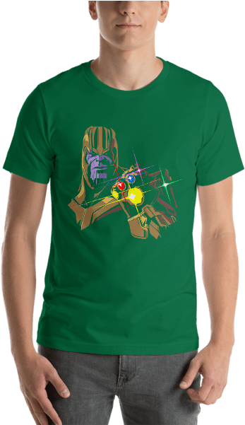 Thanos Infinity Stones Short Sleeve Unisex T Shirt - Red T Shirt Mockup (600x600), Png Download