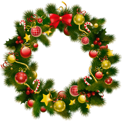 Christmas Wreath Frame Png (400x400), Png Download
