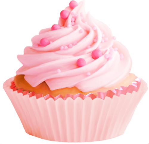 Pink Cupcakes Png Image Library Library - Pink Cupcakes Png (500x482), Png Download