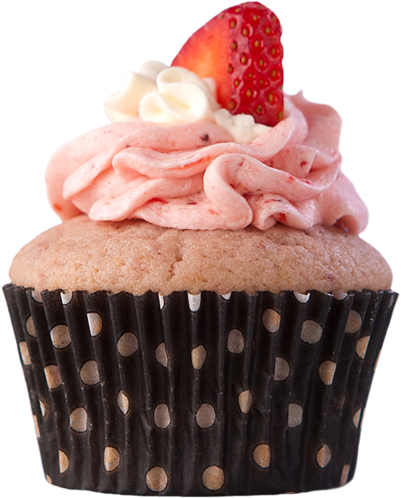 Strawberry Cupcake By Bubupoodle On Deviantart - Cupcakes With Transparent Background (600x600), Png Download