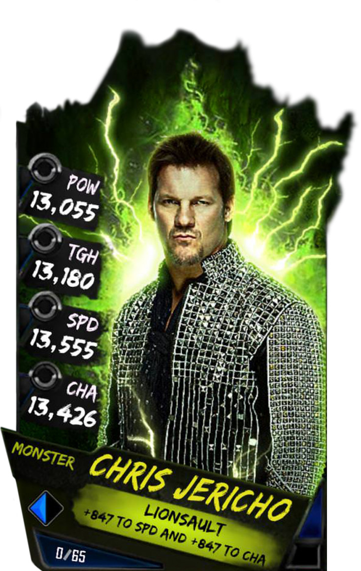 Chrisjericho S4 17 Monster - Wwe Supercard Monster Cards (733x1158), Png Download