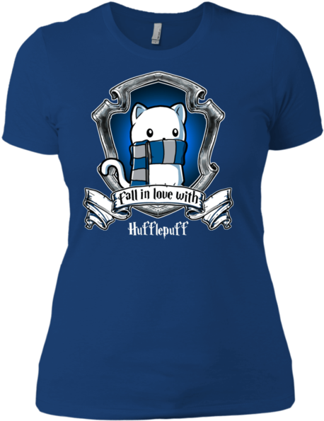 Hufflepuff Cat Nl3900 Next Level Ladies' Boyfriend - Shirt (600x600), Png Download