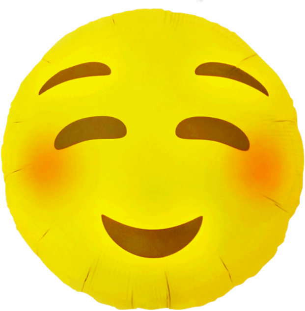 Emoji Blushing , Pakket (north Star) - 18" Helium Emoji Blushing Balloon By Northstar Balloons (650x650), Png Download