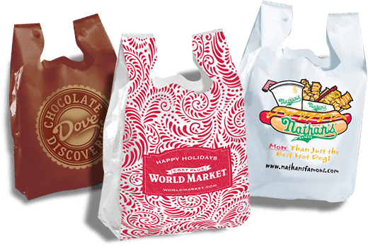 Plastic Shopping Bags - Plastic Bag With Printing (520x348), Png Download
