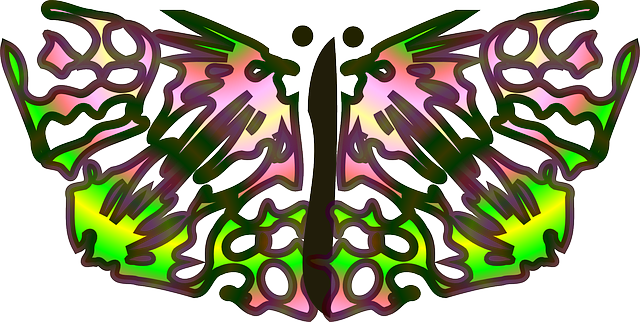 Star, Pattern, Butterfly, Wings, Insect, Animal - Butterfly (640x322), Png Download