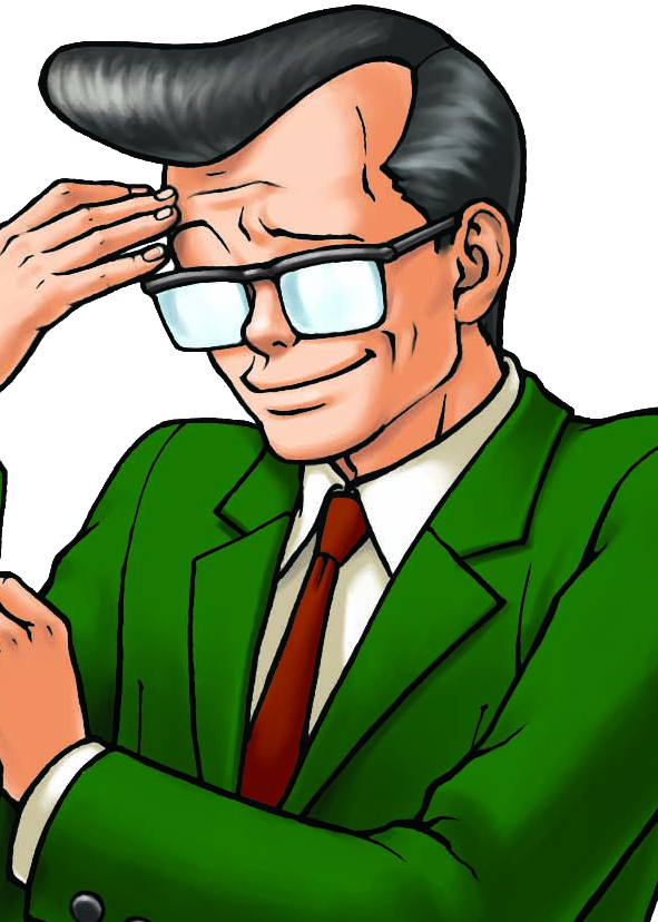 Aged - Winston Payne Phoenix Wright (591x828), Png Download