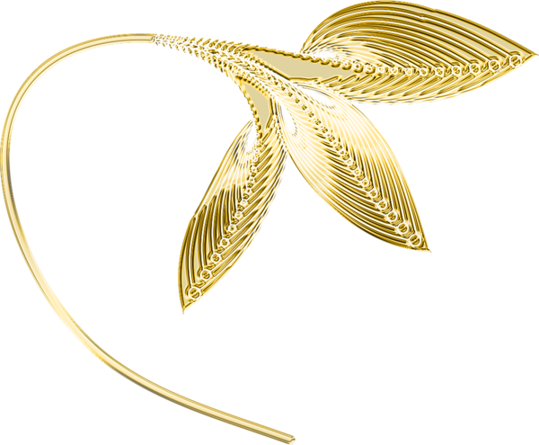 Decorative Line Gold Clipart Png - Gold Leaves Png (600x495), Png Download