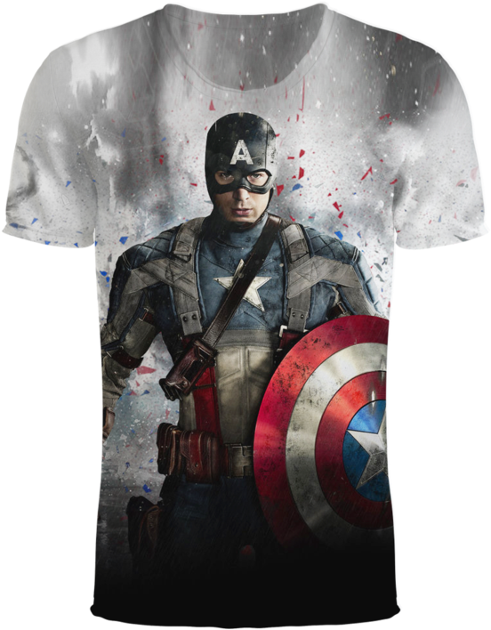 Captain America The Avenger Movie 3d T-shirt - Captain America Hd Desktop (760x759), Png Download