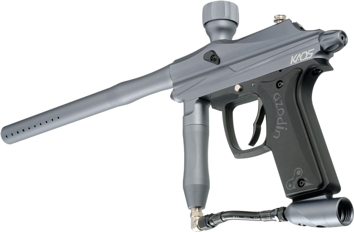 Gun Mental Blue Kaos Paintball Gun Marker↓ - Azodin Kaos Blue And Silver (1280x1041), Png Download
