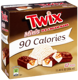Twix Minis 90 Calories Ice Cream Bars (400x400), Png Download