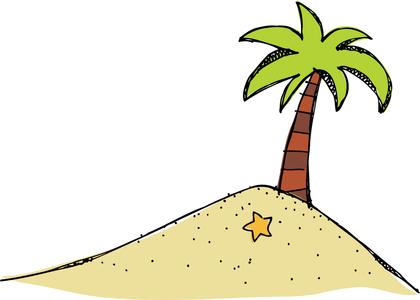 Island Clipart Desert Plant - Island Clipart Transparent (830x593), Png Download