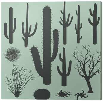 Vector Set Of Silhouettes Of Cacti And Other Desert - Desert Bush Vector (400x400), Png Download