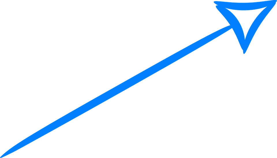 Hand Drawn Blue Arrow Png (600x341), Png Download