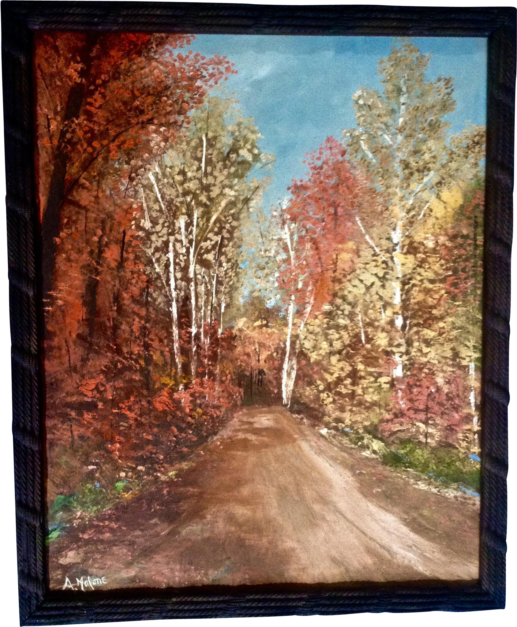 Malone, Oil Painting On Board Autumn Splendor Signed - Oil Painting (2048x2048), Png Download