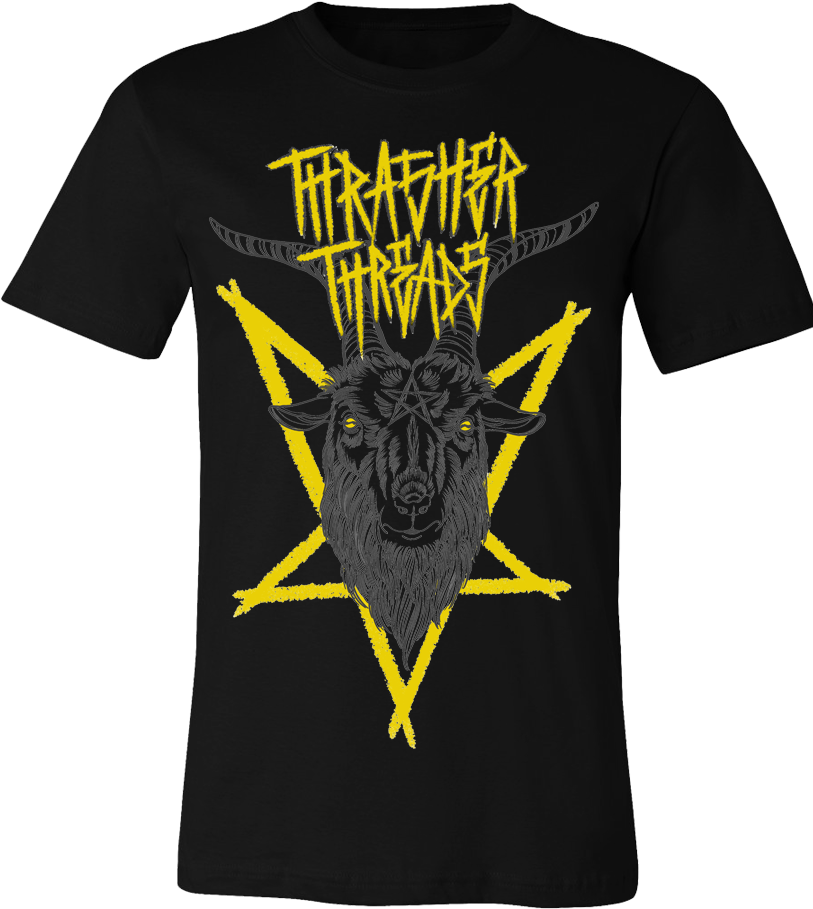 Thrasher Threads "baphomet" Tee - Little Birds Will Kill You - Premium Tee (825x1024), Png Download