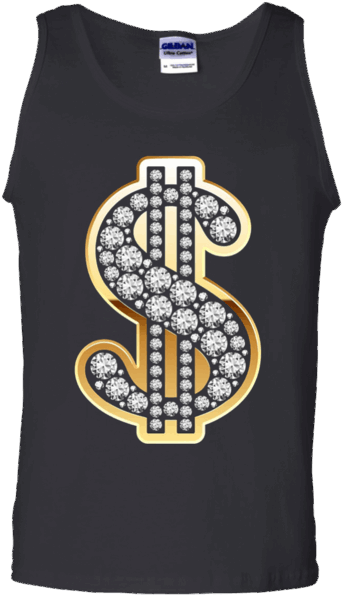 Dollar Sign Gold Diamond $ Bling T-shirt - Dollar Sign (600x600), Png Download