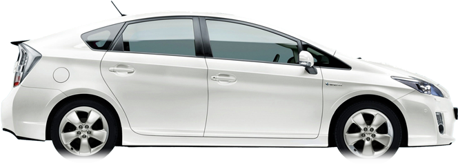 Toyota Prius - 2014 White Toyota Prius (852x383), Png Download