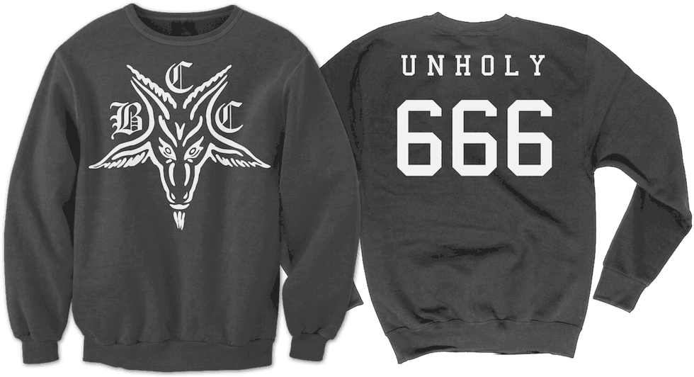 Baphomet 666 - Crewneck - Blackcraftcult Hoodie (1000x558), Png Download