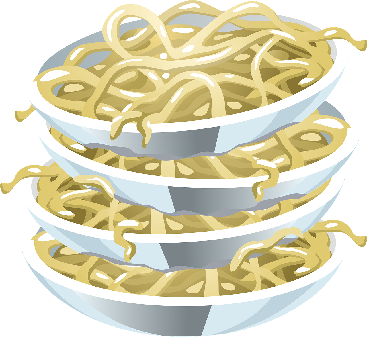 Pasta Noodles Plates - Noodle (1280x1176), Png Download