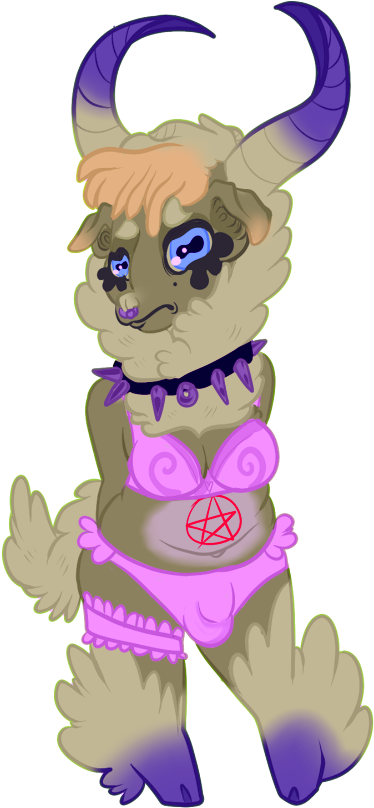 Baphomet Babe With No Name - Cartoon (500x871), Png Download