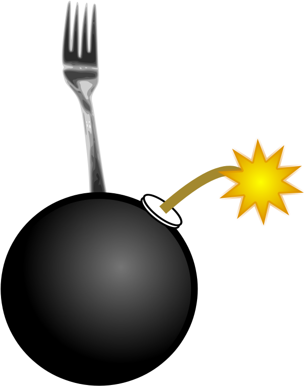 Fork With Spaghetti Svg Vector File, Vector Clip Art - Fork Bomb (637x900), Png Download