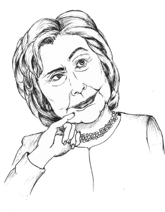 Hillary Clinton Just Panders To Her Audience - Drawing (415x475), Png Download
