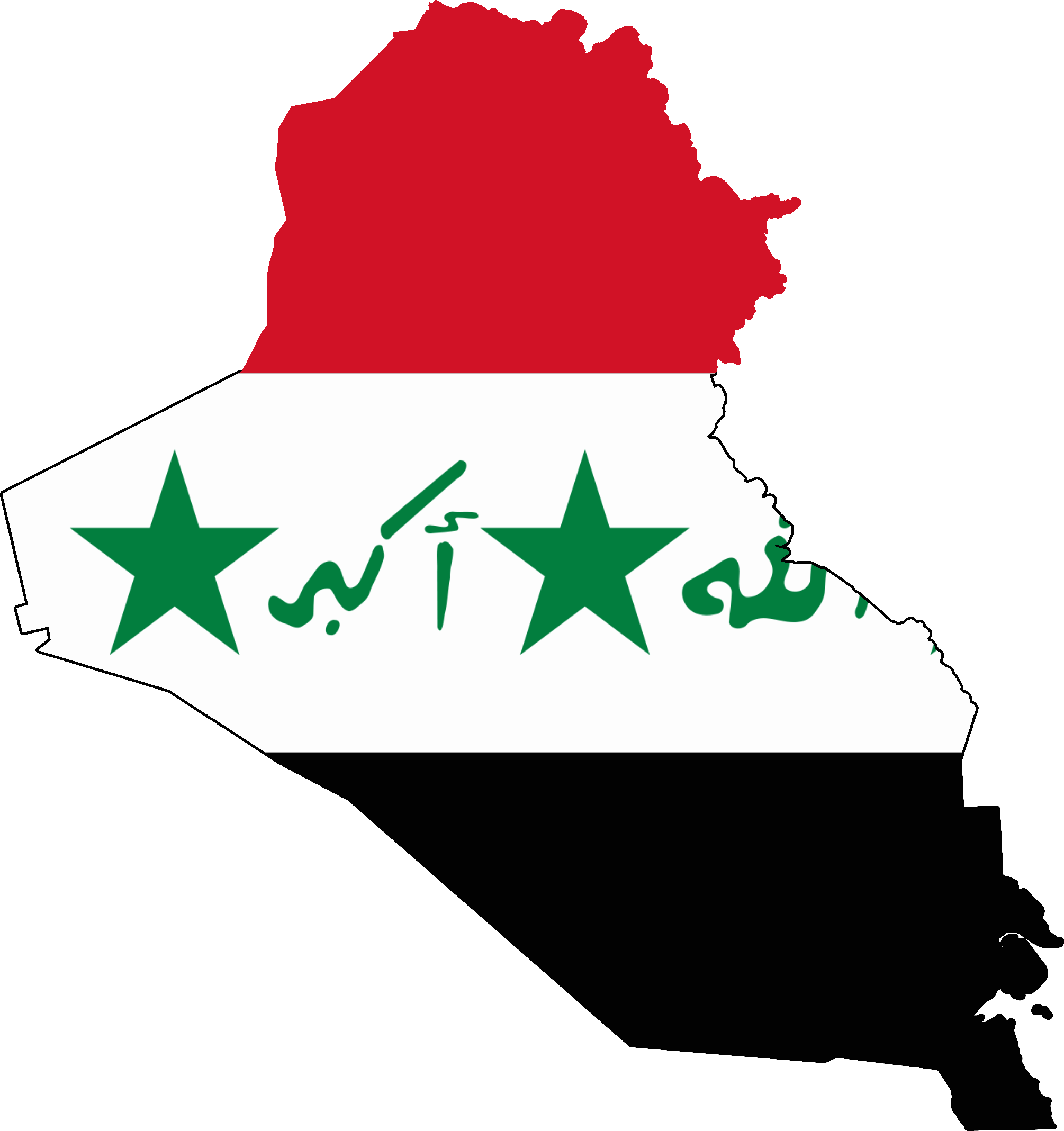 Flag Map Of Iraq & Occupied Kuwait - Iraq Flag Map Png (2010x2137), Png Download