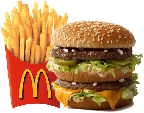 Big Mac Sandwich & Medium Fries - Quarter Pounder With Fries (500x500), Png Download