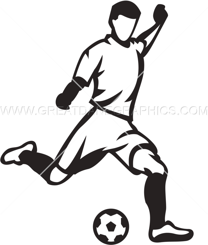 Soccer Player Kicking Production - Soccer Player Kicking Ball (825x1068), Png Download