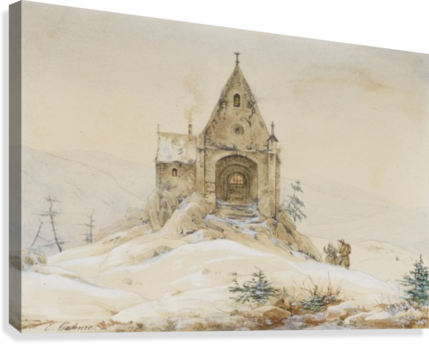 Bergkapelle During Winter Canvas Print - Ernst Ferdinand Oehme (429x344), Png Download