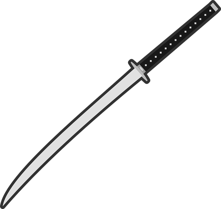 Long Clipart Samurai Sword - Samurai Sword Clip Art (600x568), Png Download