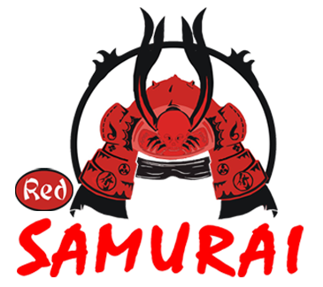 Red Samurai - Samurai Sushi Logo (450x330), Png Download