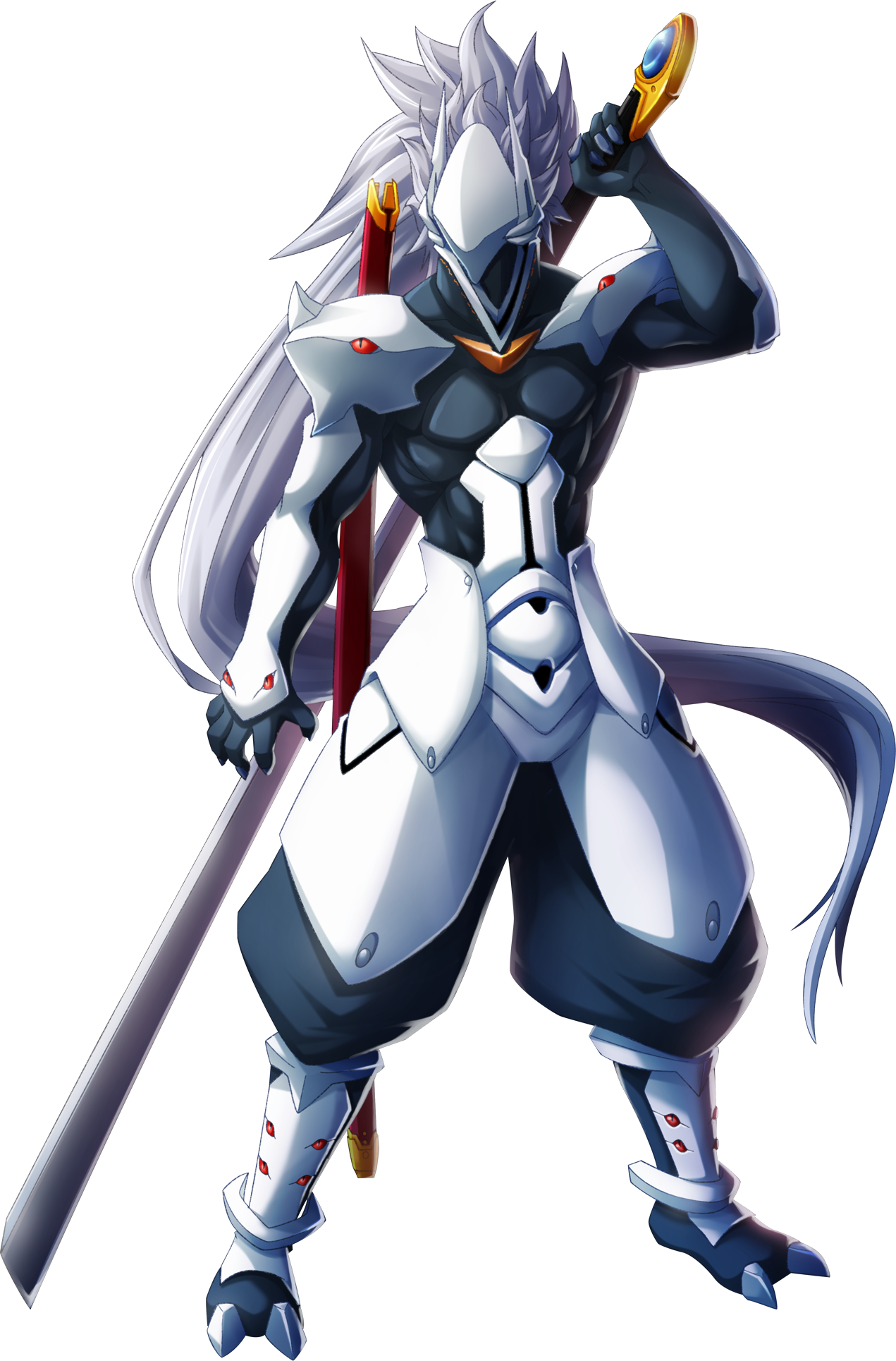 Bbcp Hakumen Portrait - Blazblue Hakumen (1271x1929), Png Download