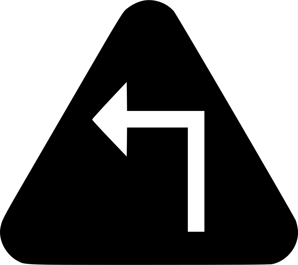 Stunning Sharp Left Turn Png File With Sharp Turn Sign - Illustration (980x872), Png Download