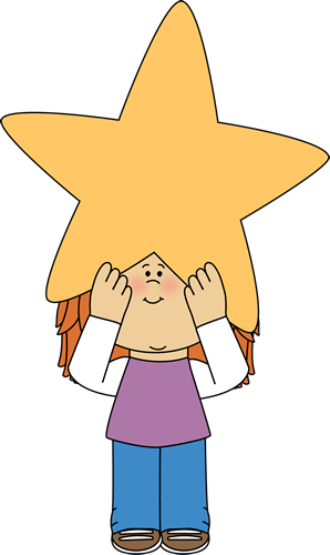 Cute Star Clipart Png Download - Girl Holding Star Clipart (298x500), Png Download