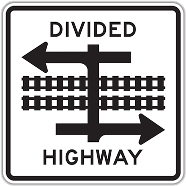 R15-7 Light Rail Divided Highway Symbol - Highway Signs (400x400), Png Download
