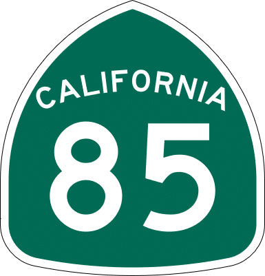 Road Sign State Route 85 California - California 91 (385x401), Png Download