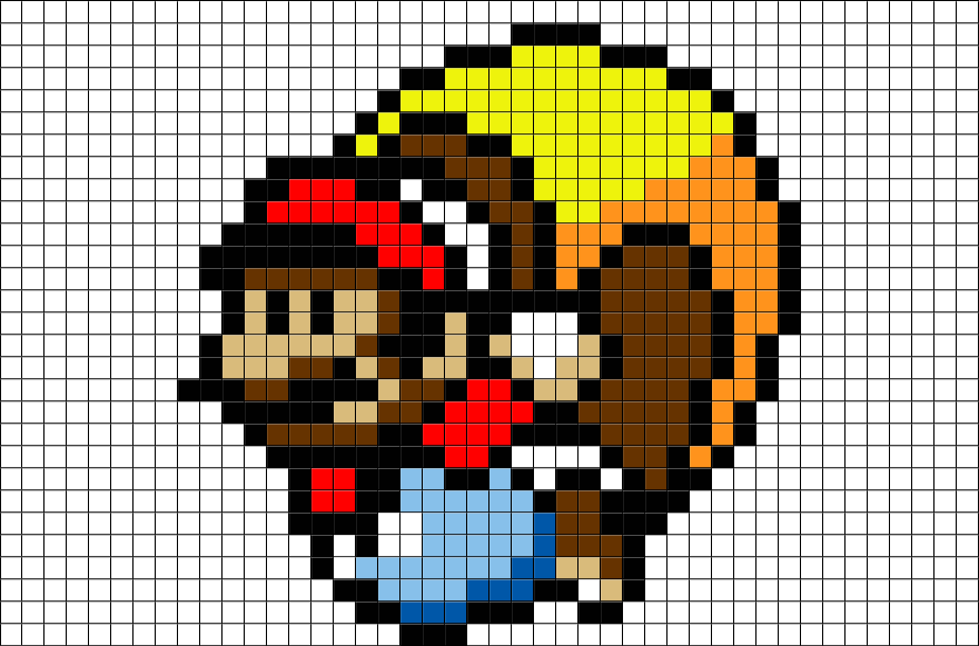 Pixel Art Mario Mario World (880x581), Png Download