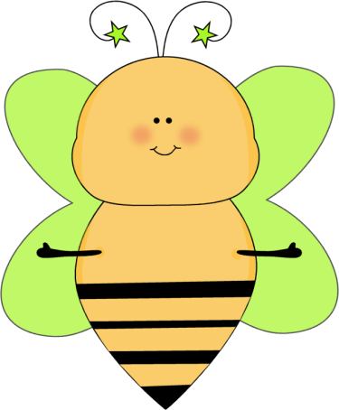 Green Star Bee Open Arms - My Cute Graphics Bee (375x454), Png Download